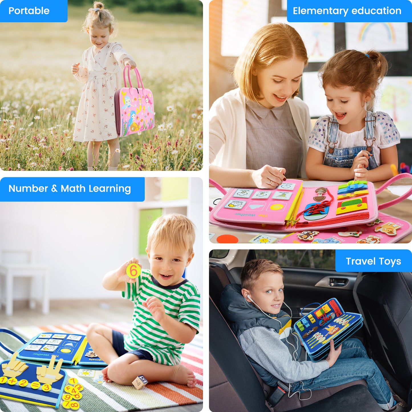 Montessori Busy Board for Toddlers - Travel & Learning